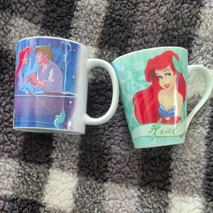 Disney Ariel and Eric Mug Set - Blue and Green 2 Cups Included